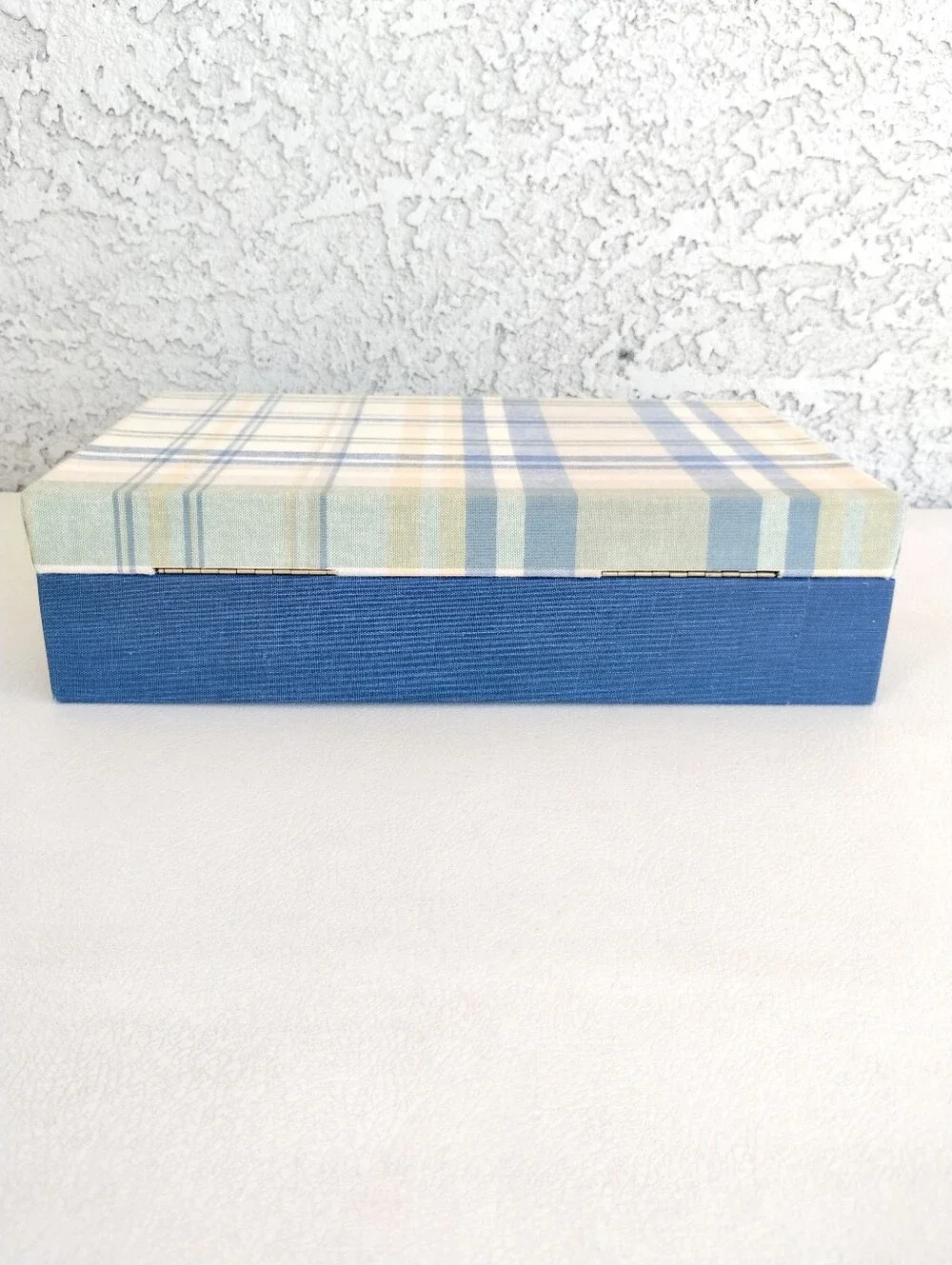 Vtg MCM 1970s Plaid Jewelry Box Set - Travel Vanity Trunk & Clamshell Case